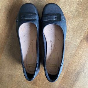 Clarks Blanche West Black Leather 6M Shoes